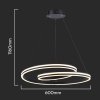 Černé závěsné LED svítidlo designové kulaté 60cm 40W CCT