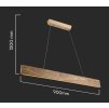 Lineární závěsné LED svítidlo designové s dřevěným dekorem 90cm 24W