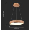 Závěsné LED svítidlo kulaté designové s dřevěným dekorem 40cm 18W