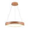 Závěsné LED svítidlo kulaté designové s dřevěným dekorem 50cm 18W