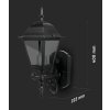 Černé fasádní svítidlo pro žárovku E27 IP44 40cm