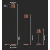 Corten LED stojací nabíjecí lampa 500-1300mm 4W IP54