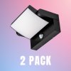 Černé fasádní LED svítidlo náklopné s pohybovým čidlem 17W IP65, BALENÍ 2 KUSY
