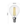 LED žárovka Filament Mini Globe / E14 / 1,8 W (25 W) / 250 lm / teplá bílá