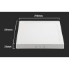 Bílý přisazený LED panel hranatý 220 x 220mm 18W Economy+