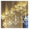 LED vánoční závěs – sněhové vločky, 84 cm, venkovní i vnitřní, teplá bílá