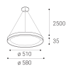BELLA SLIM Závěsné LED 48W 3000K/4000K 3273258D LED2 (Varianty standard)