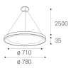 BELLA SLIM 78 Závěsné LED 60W DALI 3271957D LED2 (Varianty TRIAC)