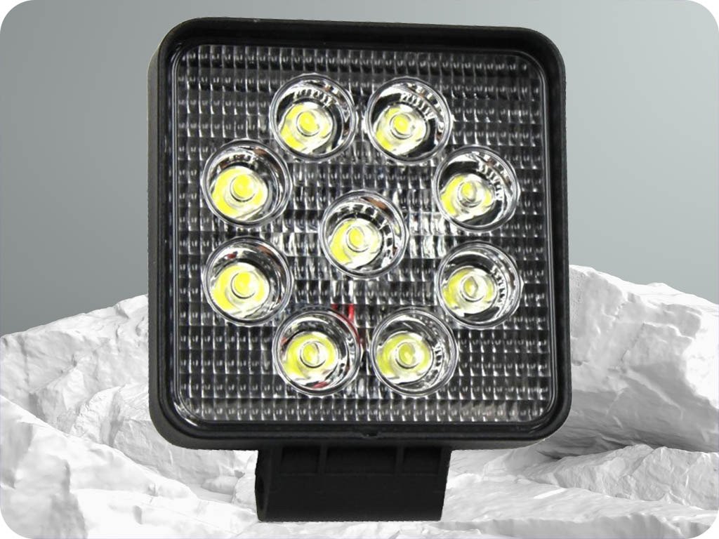 Led Epistar Pracovní Světlo, Hranaté, 27W, 2200 Lm, 9-32V, Ip67