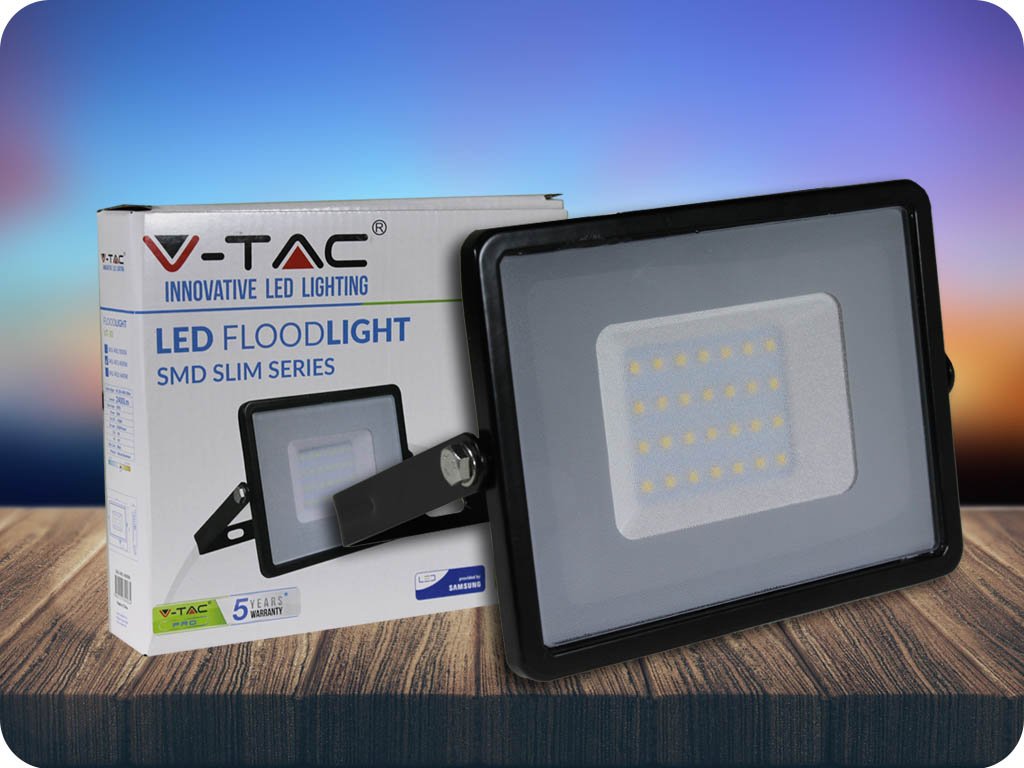 LED REFLEKTOR 30W, SAMSUNG CHIP, 2400LM, ČERNÝ, ZÁRUKA - 5 LET! (Barva světla Studená bílá)