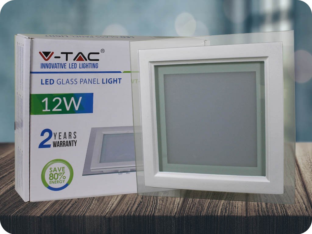 Led Panel 12W, Skleněné (Barva světla Neutrální bílá)