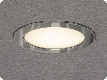 LED vestavěný panel s napájecím zdrojem, 18W, 1500lm, chrom, kulatý