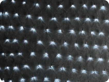 LED síť 2m x 1.5výška, 240LED, s adaptérem, CW, blikací mód, zelený kabel [X08240214]