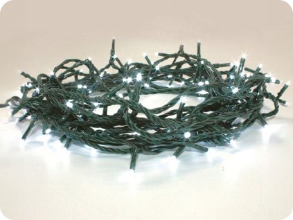 LED vnější vánoční řetěz, 100 LED, 4.95m, přívod 3m, 8 funkcí, IP44, studená bílá [100W44T8FG]