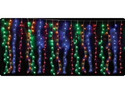 LED záclona 2m, 360LED, 20x větev, 2m délka větve, 8 funkcí, adaptér, transparentní kabel, IP44, RGB [X08360322]