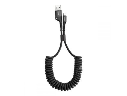 Baseus Fish Eye spirálový nabíjecí/datový kabel USB na USB-C, 2A, 1m, černý [CATSR-01]