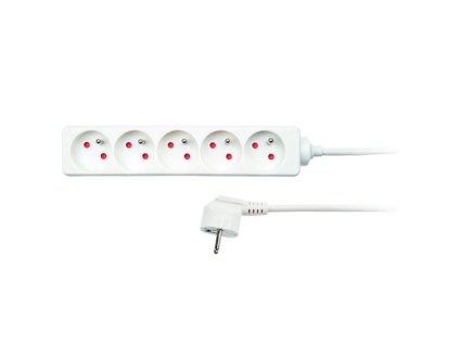 Solight prodlužovací kabel, 5 zásuvek, 1,5m, bílý [PP40]