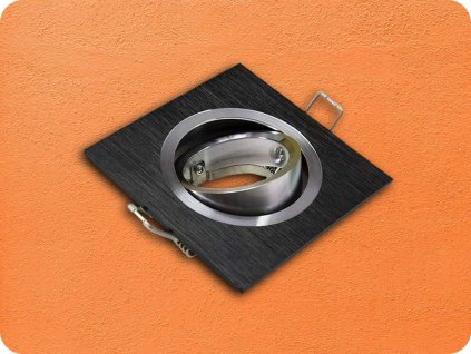 Rámeček na bodovou žárovku GU10/GU5.3, hranatý, pohyblivý, černý [241093]