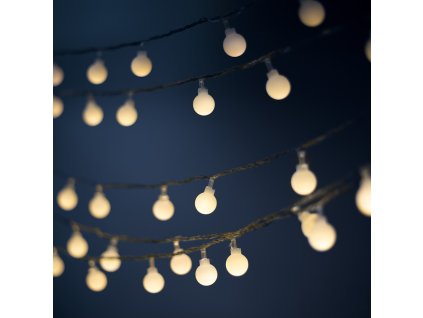 Solární LED řetězové svítidlo 6,5m, 30xLED, 8 módů, teplá bílá, IP65 [RTV100182]