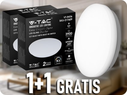 LED stropní svítidlo 36W, 3900lm, změna barev 3000K-6500K, 1+1 zdarma!