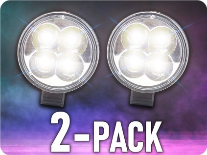 LED pracovní světlo kulaté 14W, 700LM, 4xLED, 12/24V, IP67, 6500K/2-PACK! [L0094-1]