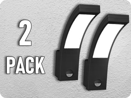 Zahradní svítidlo pyrit s PIR senzorem, 10W, 800LM, 4000K, IP54, černé/2-PACK! [AD-OP-6109BLPMR4]