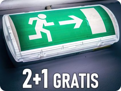 LED nouzové osvětlení 3W, 130lm, IP65, baterie LiFePO4, 3.2V 1.5Ah, viditelnost 22m, testovací tlačítko, 2+1 zdarma!