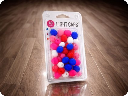 LIGHT CAPS® mix bílá+modrá+červená+2 odstíny růžové, 40ks v balení