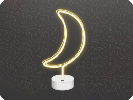 Neolia Neon LED dekorace Měsíc na podstavci 3xAA/USB [RTV100279]