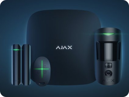AJAX StarterKit Cam/B Bezdrátový set černý (Hub 2 + MotionCam + DoorProtect + SpaceControl) [StarterKit Cam/B 20291]