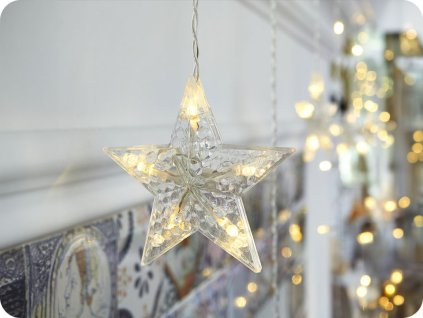 LED závěs HVĚZDY 3m, 10xvětev, 100LED, IP44, teplá bílá [X0610014202]