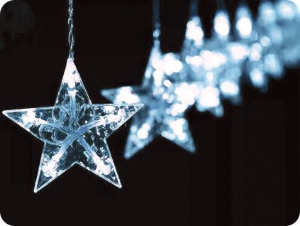 LED závěs HVĚZDY 3m, 10xvětev, 100LED, IP44, studená bílá [X0610024202]