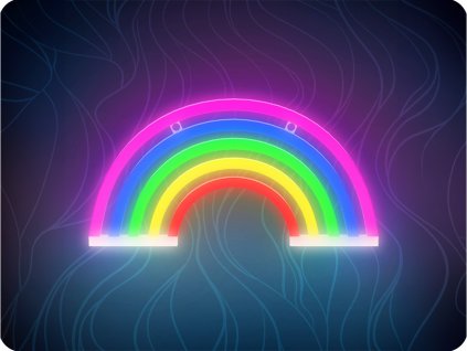 Forever light Neon LED dekorace DUHA vícebarevná 3xAA/USB [RTV100451]