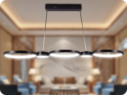 Designové závěsné LED svítidlo 38W, 4560lm, černé