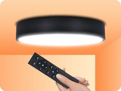 Solight LED osvětlení s dálkovým ovladačem, 36W, 2300lm, Ø30cm, změna barvy, stmívatelné, černé [WO798-1-B]