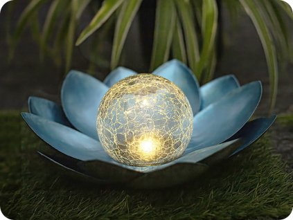 SUNARI Solární lampa Lotosový květ modrý, 3000K, 600mAh [RTV100528]