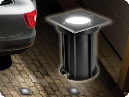 LED svítidlo LUKKA napojovatelné, vestavné do země GU10, IP67, max 4W, hranaté [SLIP012016]