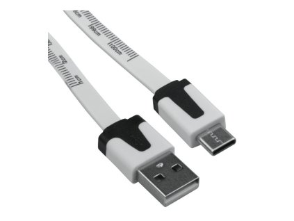 DPM USB-C KABEL S "KRAJČÍŘSKÝM METREM" BÍLÝ, 2A, 1M [EN1735]