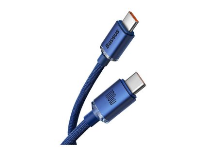 BASEUS CRYSTAL SHINE KABEL USB-C NA USB-C, 100W, 1.2M, MODRÝ [030621]