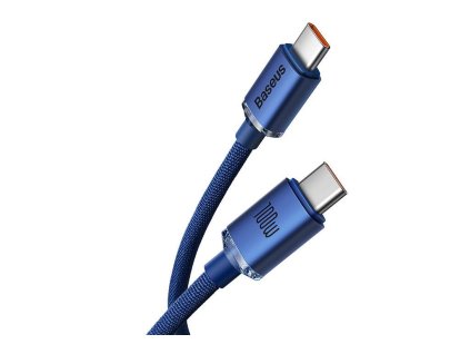 BASEUS CRYSTAL SHINE KABEL USB-C NA USB-C, 100W, 2M MODRÝ [030624]