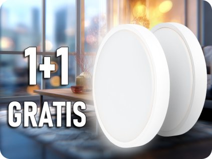 LED SVÍTIDLO 18W, 1830LM, IP44, KULATÉ, BÍLÝ RÁM, 1+1 zdarma!