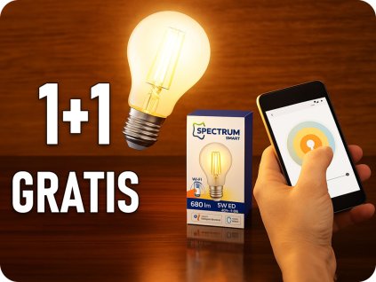 SMART Retro LED žiarovka E27, A60, 5W, 680lm, COG, CCT, stmievateľná, 1+1 zdarma! [WOJ+14418]