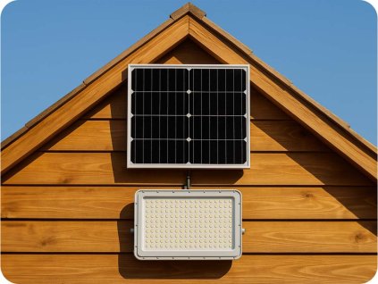 LED reflektor se solárním panelem 30W, 2600lm