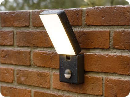 Zahradní LED svítilna s pohybovým senzorem ENID 10W 800LM IP65 černá [AD-OP-6605BLPMR4]