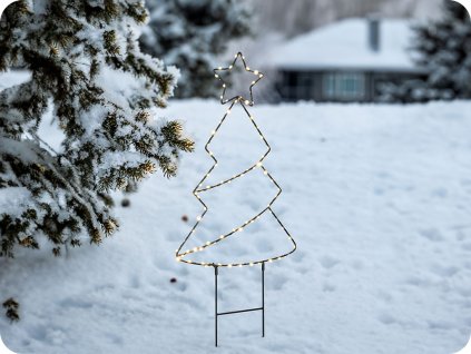 LED vnější dekorace stromek 85xLED, časovač, 68cm 3xAA [1V290]