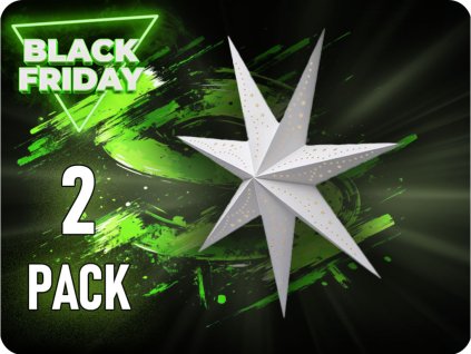 ✾ LED vánoční hvězda závěsná, 60cm, 20xLED, časovač/2-PACK! [1V255]