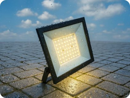 LED reflektor 50W, 4000lm, IP65, 110°, černý
