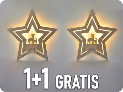 LED nástěnná dekorace vánoční hvězda 24xLED, 1+1 zdarma! [1V261]