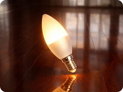 LED žárovka stmívatelná E14, 5W, 470lm, svíčka [WOJ+14381_5W]