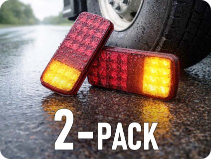 Zadní LED světlo 12/24V, 4 funkce/2-PACK! [L2505]